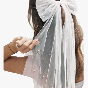 Bridal Veil Bachelorette Party Veil White Bow